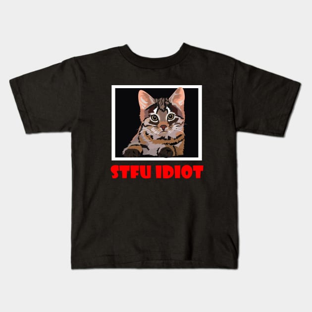 CUTE CAT, BROWN CAT Kids T-Shirt by ricky_ikhtifar